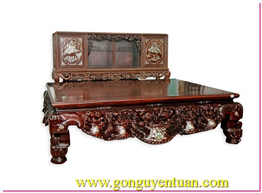 Sập vắt vải gụ, tủ chè
